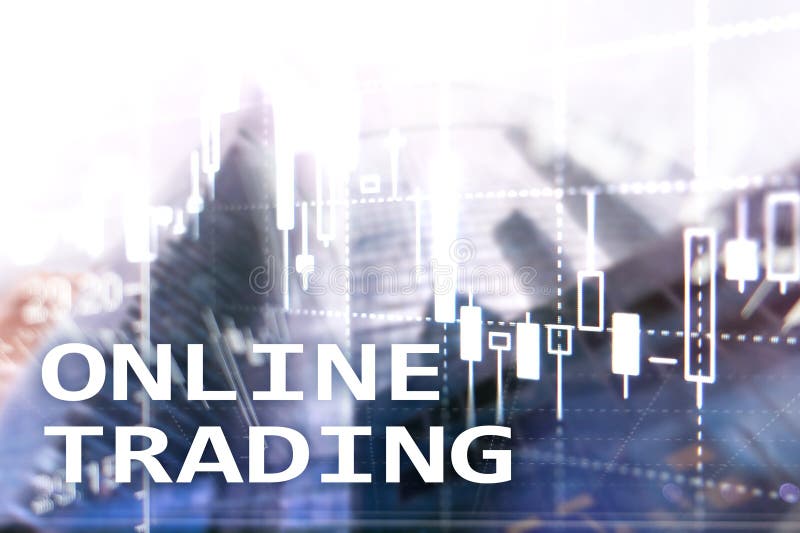 Onlinehandel, DEVISEN, Investitionskonzept auf unscharfem Geschäftszentrumhintergrund lizenzfreies stockbild Onlinehandel, DEVISEN, Investitionskonzept auf unscharfem Geschäftszentrumhintergrund lizenzfreies stockbild