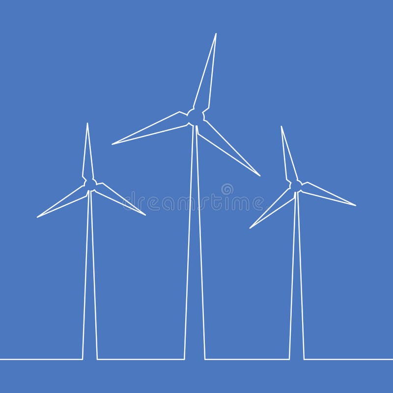 Ononderbroken het Concept van de de turbineenergie van de lijnwind royalty-vrije illustratie Ononderbroken het Concept van de de turbineenergie van de lijnwind royalty-vrije illustratie