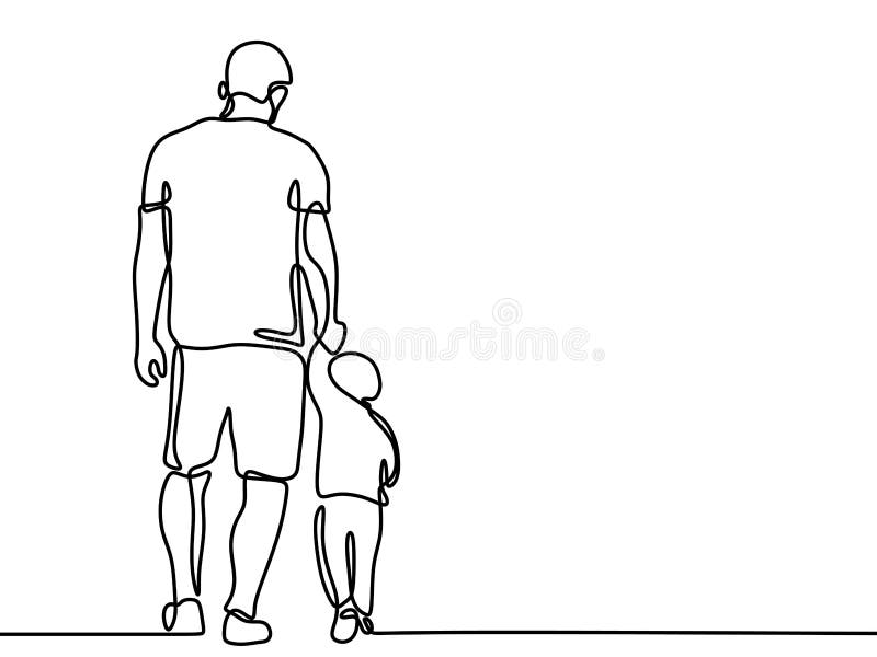 Ononderbroken lijntekening van een vader en zoons mooi familieconcept Father' s minimalismstijl van de Dagkaart royalty-vrije illustratie Ononderbroken lijntekening van een vader en zoons mooi familieconcept Father' s minimalismstijl van de Dagkaart royalty-vrije illustratie