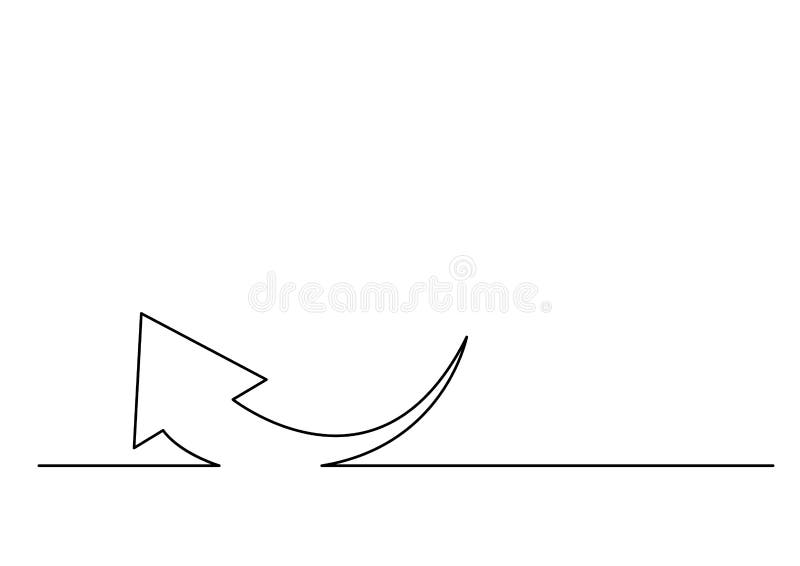 Ononderbroken lijntekening van pijlen aan vier richtingen vector illustratie Ononderbroken lijntekening van pijlen aan vier richtingen vector illustratie