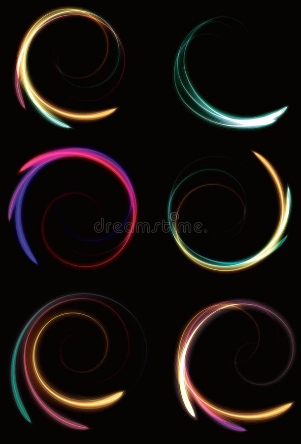 Onscherpe abstracte neon spinnende spiralen