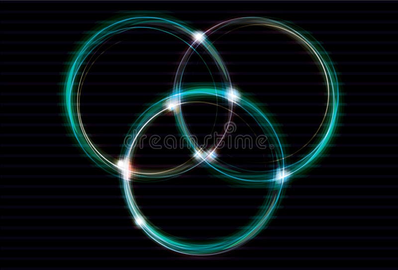 Onscherpe lichteffect met elkaar verbindende ringen