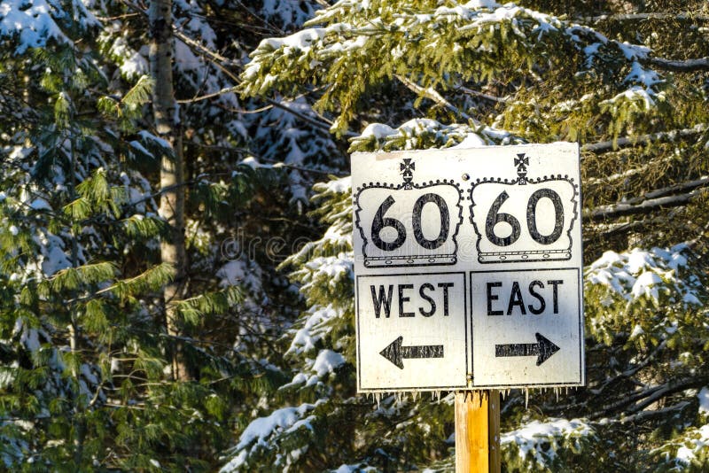 Ontario Highway 60 Direction Road Signs Editorial Photography Image