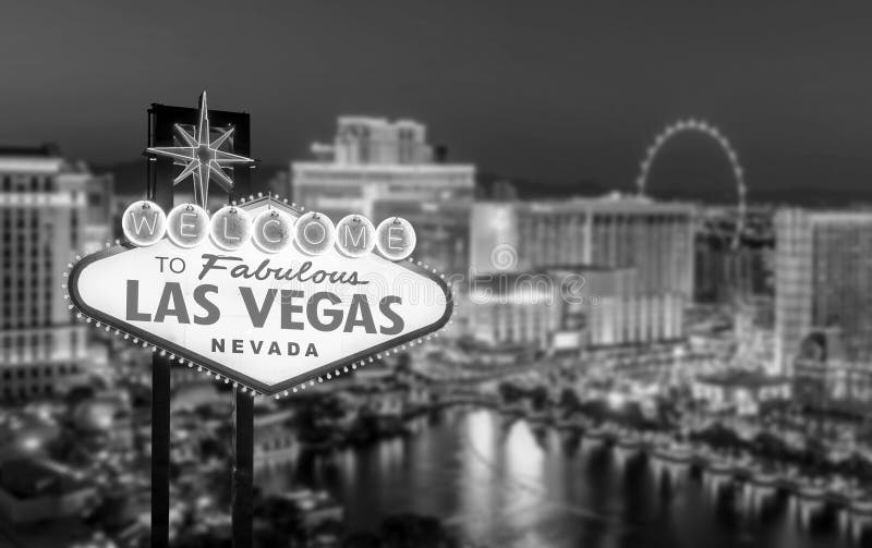 Welcome to fabulous Las vegas Nevada sign with top view of blur strip road background. Welcome to fabulous Las vegas Nevada sign with top view of blur strip road background