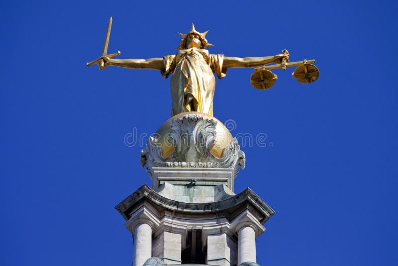 The magnificent Lady Justice statue ontop of the Old Bailey (Central Criminal Court of England and Wales) in London. The magnificent Lady Justice statue ontop of the Old Bailey (Central Criminal Court of England and Wales) in London.