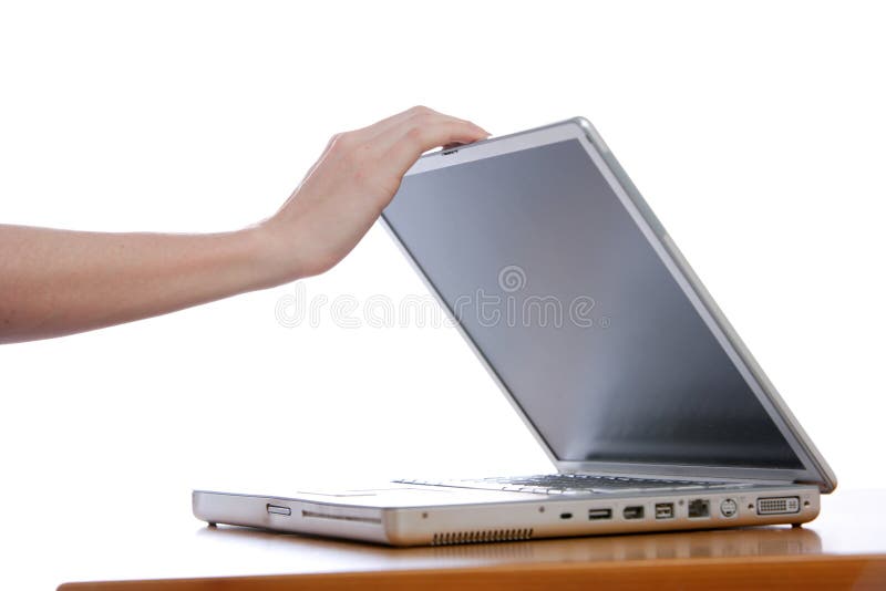 Ontspruitende laptop stock afbeeldingen Ontspruitende laptop stock afbeeldingen