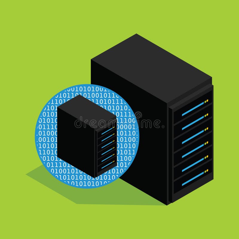 Ontvangen en het gegevensbestand van de Vps het virtuele privé server stock illustratie Ontvangen en het gegevensbestand van de Vps het virtuele privé server stock illustratie