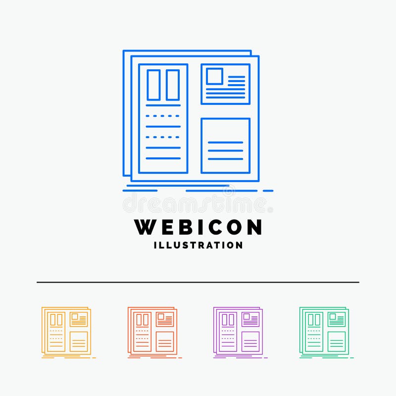 Ontwerp, net, interface, lay-out, ui 5 het Pictogrammalplaatje van het Rassenbarrièreweb op wit wordt geïsoleerd dat Vector illus stock illustratie Ontwerp, net, interface, lay-out, ui 5 het Pictogrammalplaatje van het Rassenbarrièreweb op wit wordt geïsoleerd dat Vector illus stock illustratie