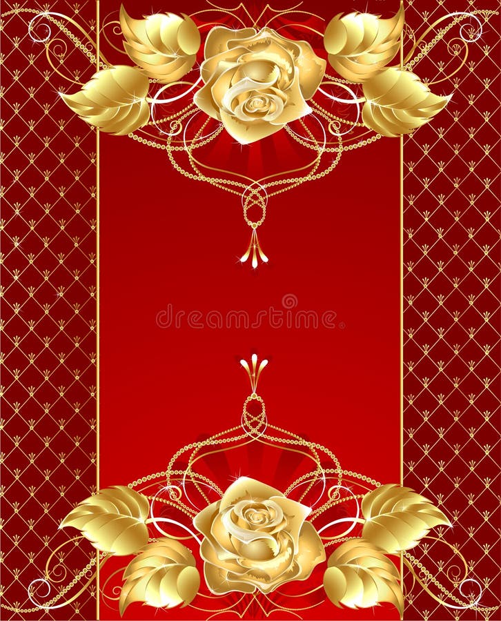 Ontwerp van juwelen met een goud nam toe royalty-vrije illustratie Ontwerp van juwelen met een goud nam toe royalty-vrije illustratie