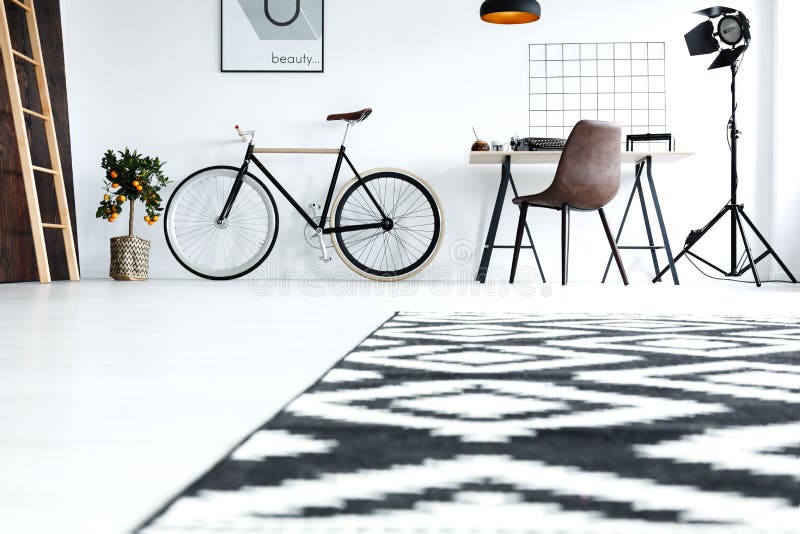 Ontwerper zwart-witte ruimte royalty-vrije stock afbeeldingen