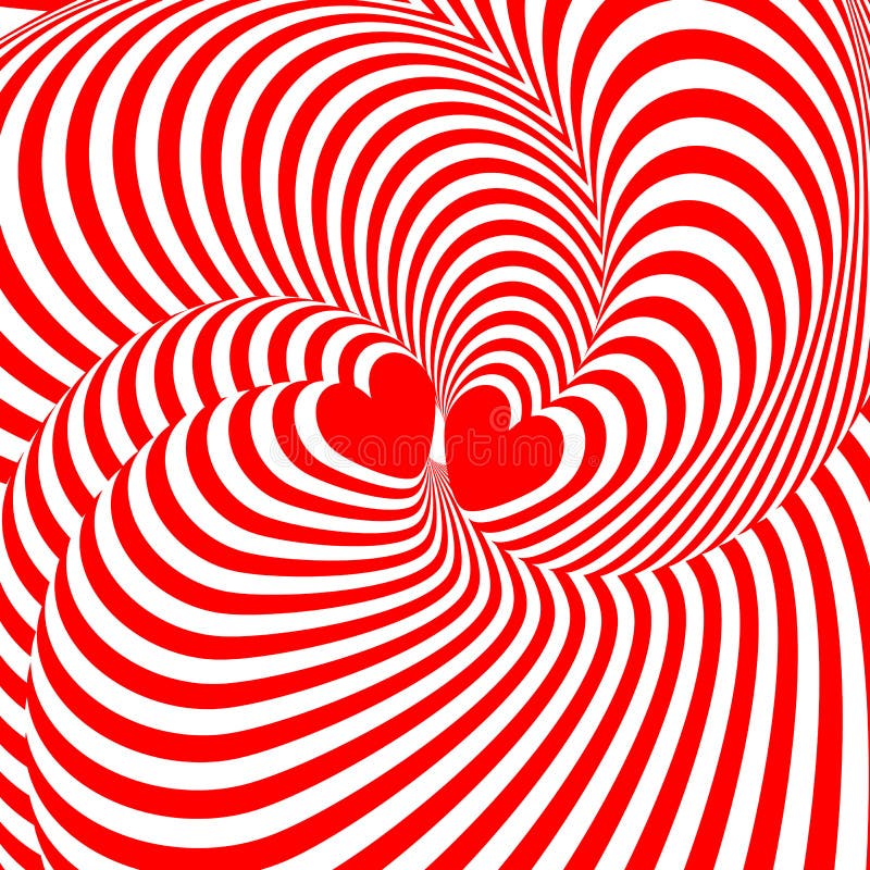 Hartontwerpen met draaiende beweging, optische illusie, achtergrond royalty-vrije illustratie