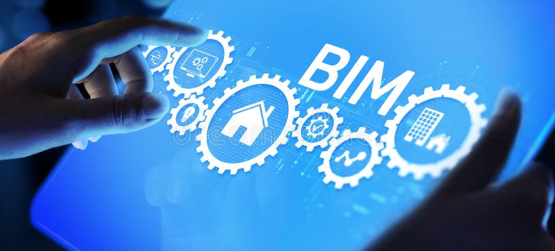 Ontwikkelingssoftware voor bim building information modelling engineering royalty-vrije illustratie