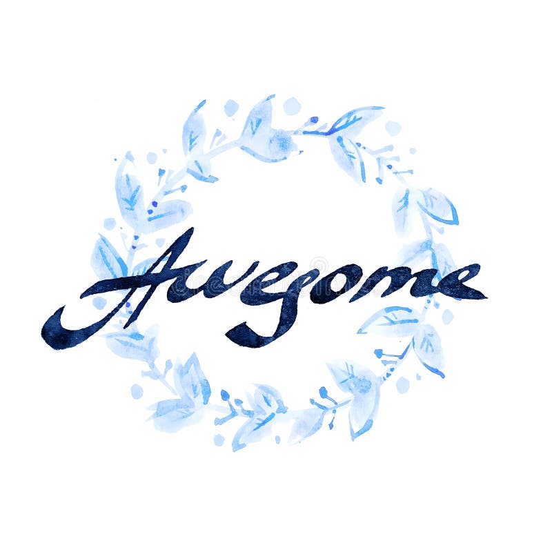 ontzagwekkend Met de hand geschreven inktkalligrafie Hand het van letters voorzien met waterco royalty-vrije stock foto ontzagwekkend Met de hand geschreven inktkalligrafie Hand het van letters voorzien met waterco royalty-vrije stock foto
