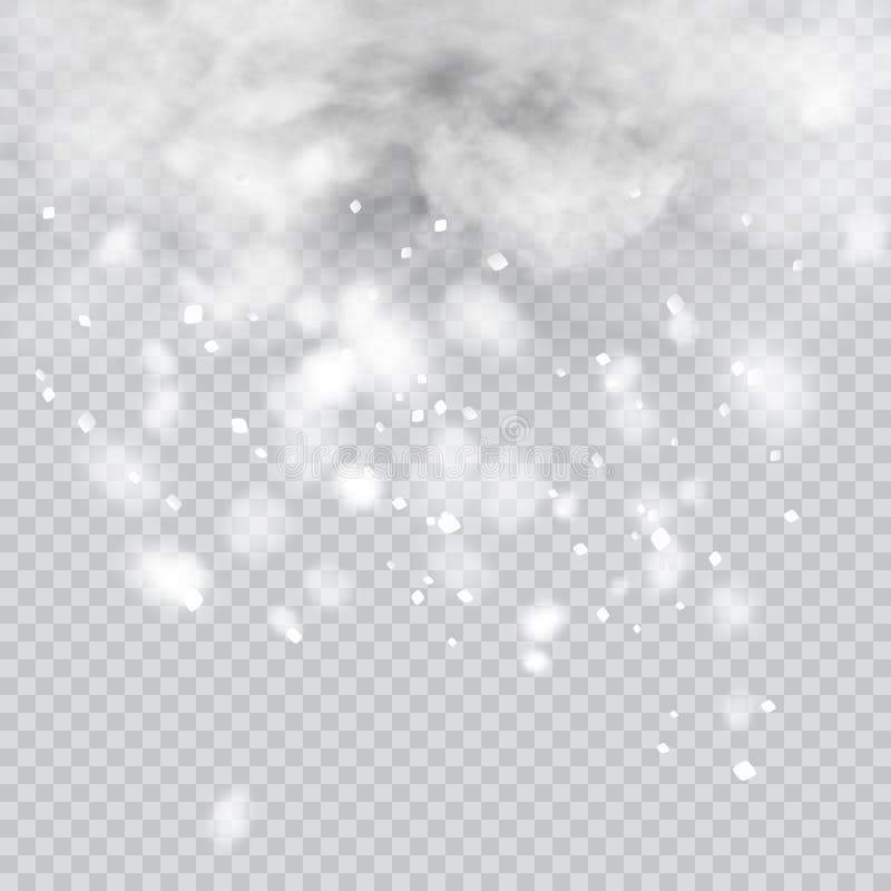 Onweer en Bliksem met regen en witte wolk op transparante achtergrond Vector vector illustratie Onweer en Bliksem met regen en witte wolk op transparante achtergrond Vector vector illustratie