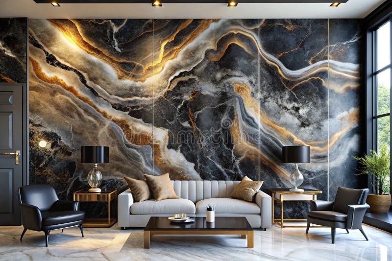 Onyx Marble Texture Wall Mural - ett elegant och sofistikerat designelement för moderna inomhusutrymmen royaltyfri illustrationer
