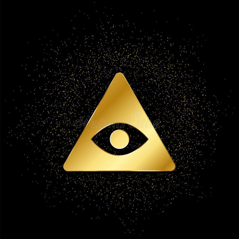 eye, pyramid gold icon. Vector illustration of golden particle background. gold icon. eye, pyramid gold icon. Vector illustration of golden particle background. gold icon