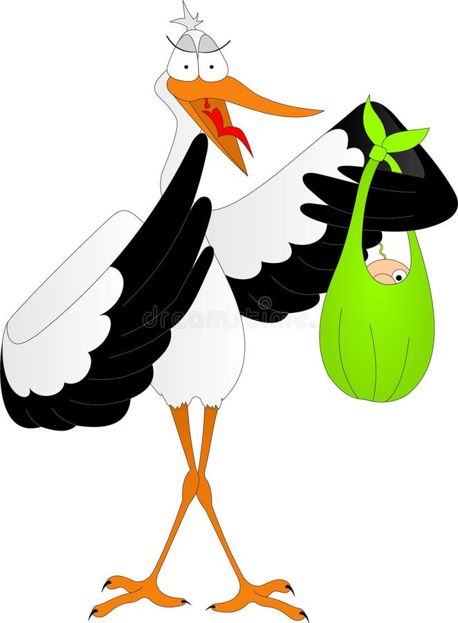 Ooievaar met een kind vector illustratie Ooievaar met een kind vector illustratie