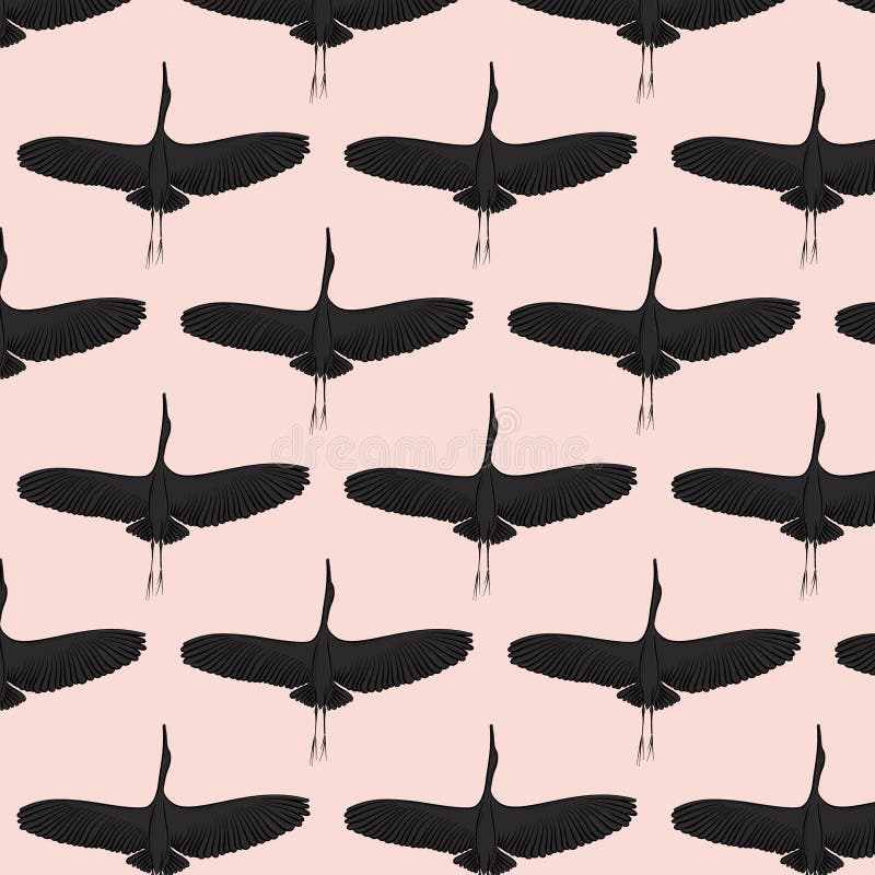 Ooievaarspatroon Vector grote het vliegen vogeltextuur De moderne druk van de doekstof in de aardbehang van 2018 Dier met vleugel stock illustratie Ooievaarspatroon Vector grote het vliegen vogeltextuur De moderne druk van de doekstof in de aardbehang van 2018 Dier met vleugel stock illustratie