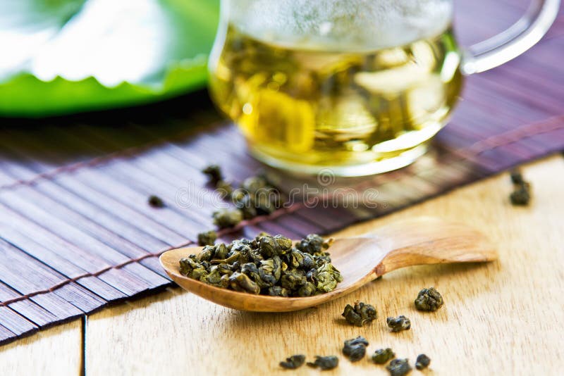 Green tea stock photo. Image of jasmine, leaves, plant 9925024