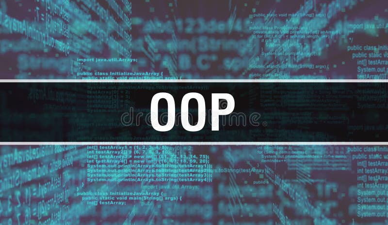 OOP与数字Java代码文本 面向对象与计算机软件编码矢量概念 编程编码脚本java，数字程序 图库摄影