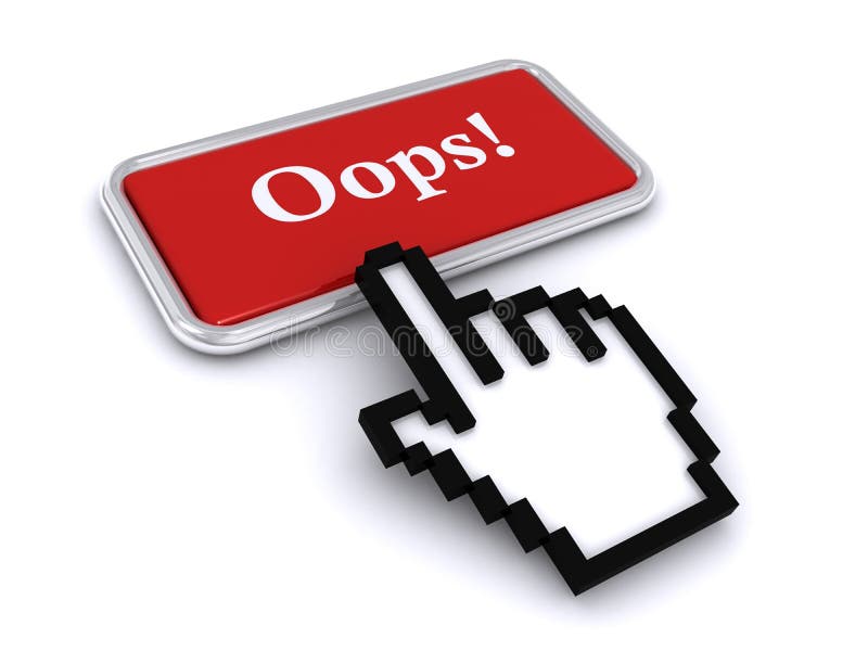 Oops! button stock illustration