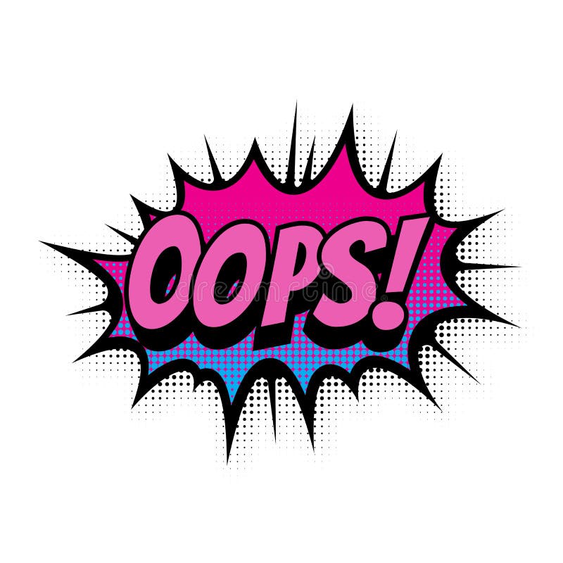 Oops Comic Text Bubble Vector Isolated Color Icon Stock Vector