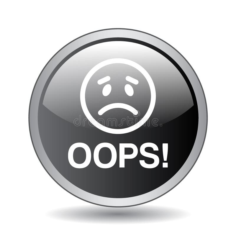 Oops icon button royalty free illustration