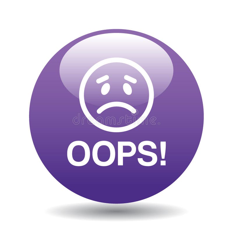 Oops icon button stock illustration