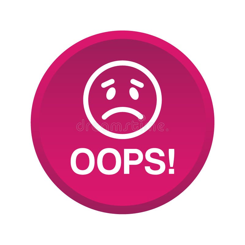 Oops icon button stock illustration