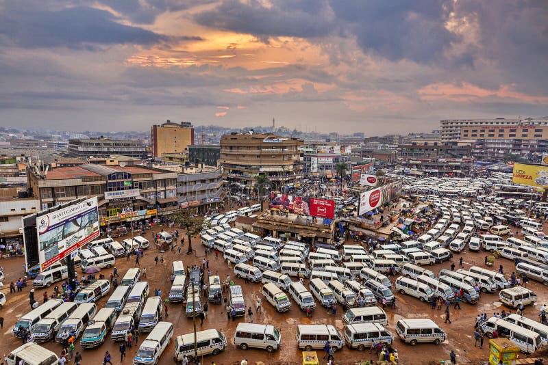 Ccentral bus station and cityscape, in Kampala, Uganda. Ccentral bus station and cityscape, in Kampala, Uganda