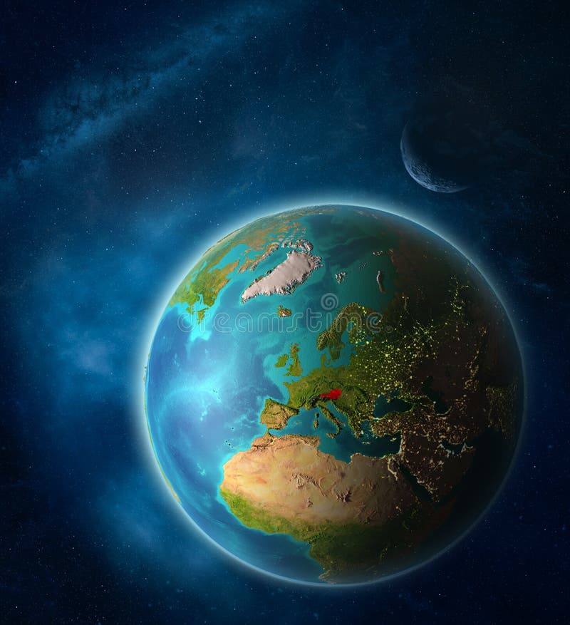 Oostenrijk ter wereld van ruimte vector illustratie Oostenrijk ter wereld van ruimte vector illustratie