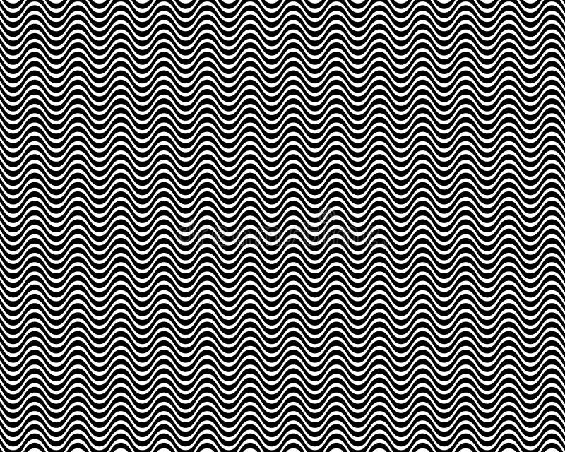 Op Art Horizontal Waves Black and White 01 Stock Illustration Illustration of mosaic, raytrace