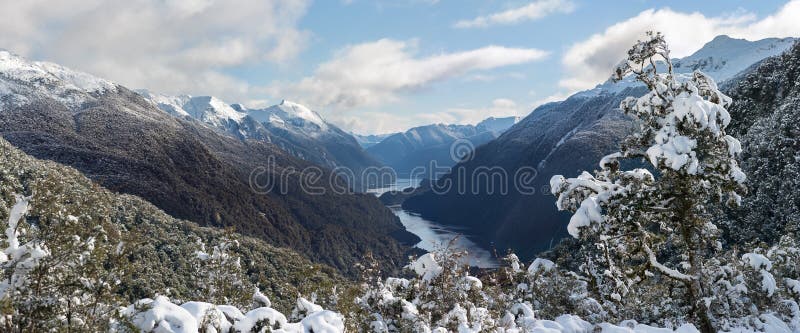 Panoramic view on the way to Doubtful Sound, New Zealand. Panoramic view on the way to Doubtful Sound, New Zealand.