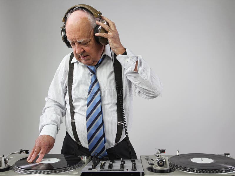 Opa DJ royalty-vrije stock afbeeldingen Opa DJ royalty-vrije stock afbeeldingen
