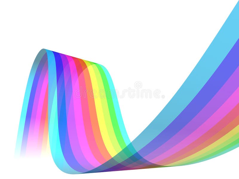 Multicolor correas arcoíris, ola, ondas, blanco.