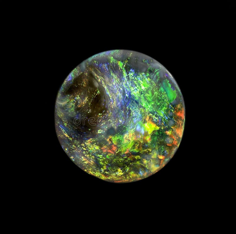 Opal gem stone round