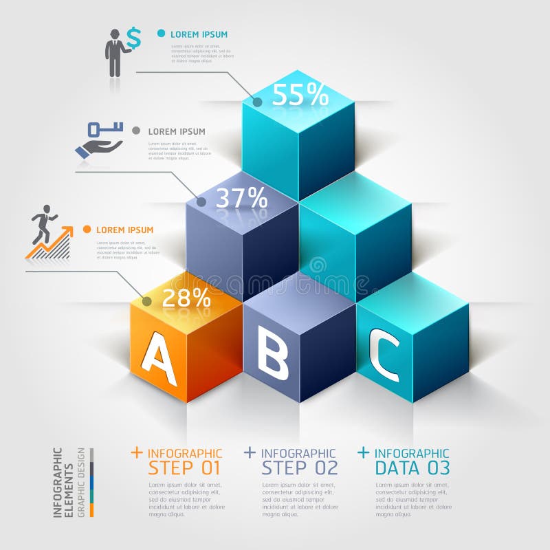 opciones modernas del steb del negocio del diagrama de la escalera 3d. stock de ilustración opciones modernas del steb del negocio del diagrama de la escalera 3d. stock de ilustración