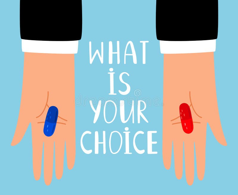 Opción roja y azul de las píldoras libre illustration Opción roja y azul de las píldoras libre illustration