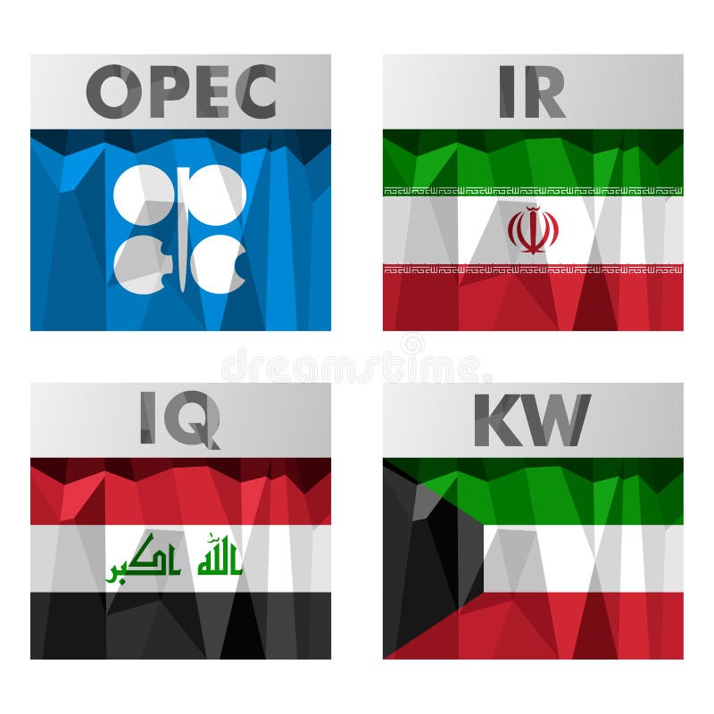 Iraq and Kuwait Two Flags Textile Cloth, Fabric Texture Stock