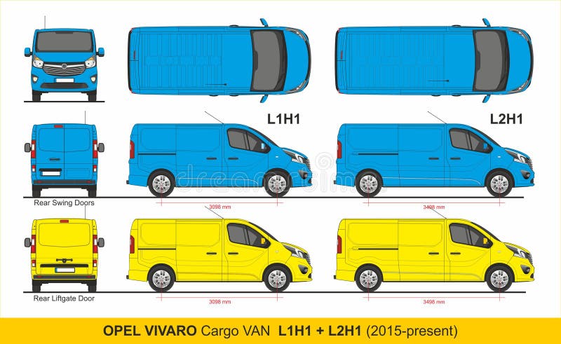Opel Vivaro Cargo Van L2 2019 Blueprint Editorial Photography