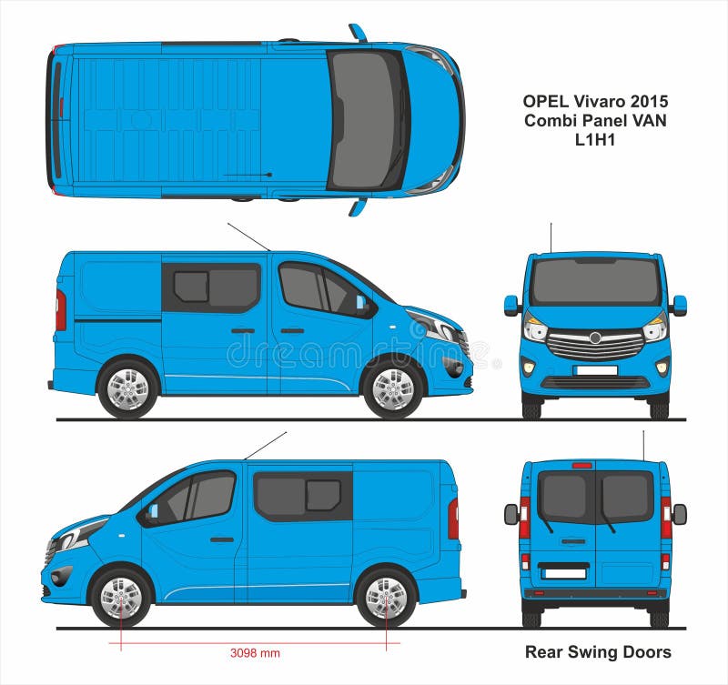 Opel Vivaro Combi Panel Van L2H1 Swing Rear Door 2015 Stock Photo - Illustration scale, detailed: