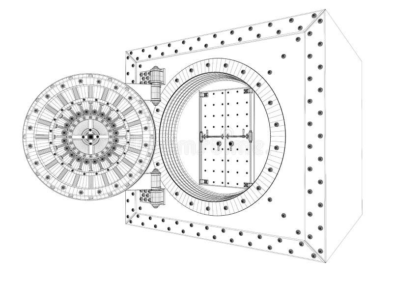 Open bank vault stock illustration. Illustration of steel 50999262