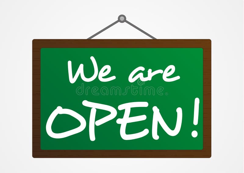 We Are Open Chalkboard Sign Stock Vector Illustration of