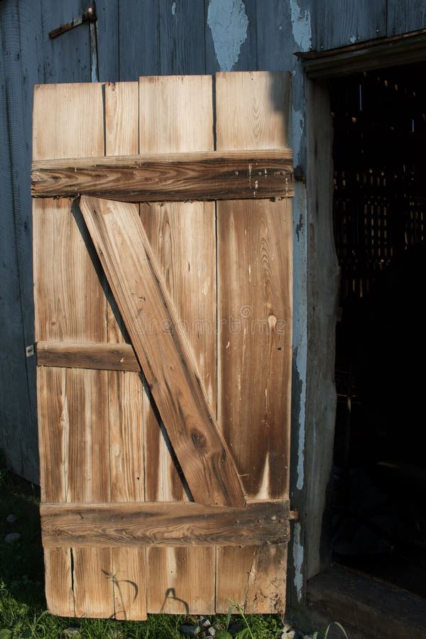 Old Barn Half Open Door Stock Photo 1007441737