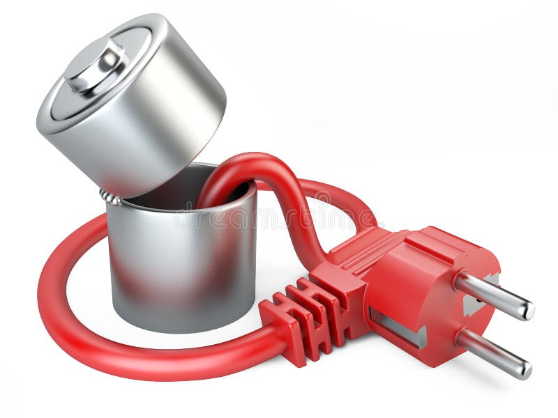 Open Battery Charger with Plug. Stock Illustration Illustration of