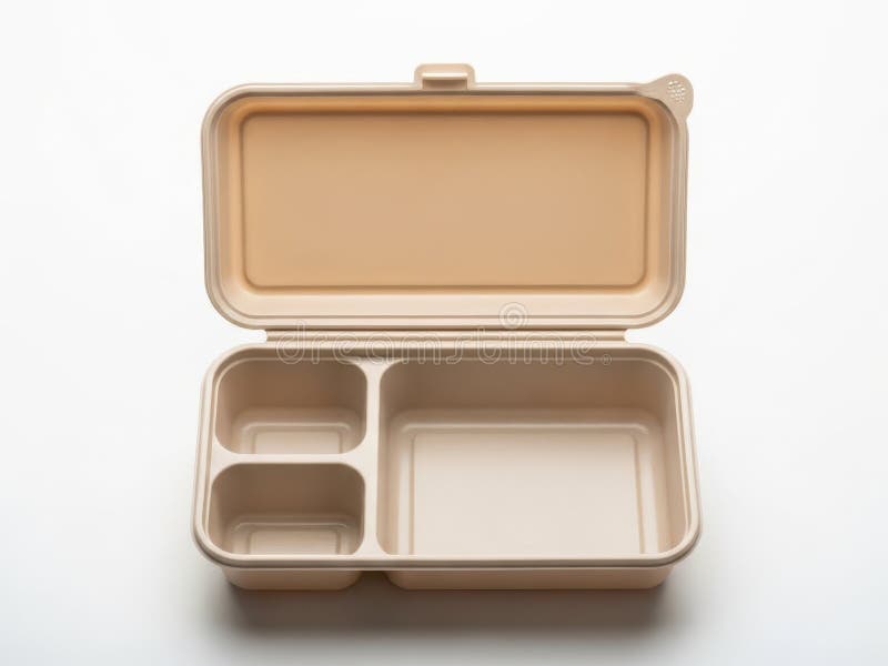 Open bento box isolated on white background stock illustration