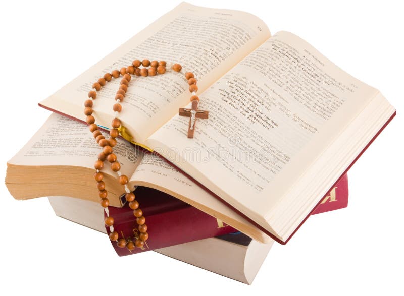 Open Bible and rosary