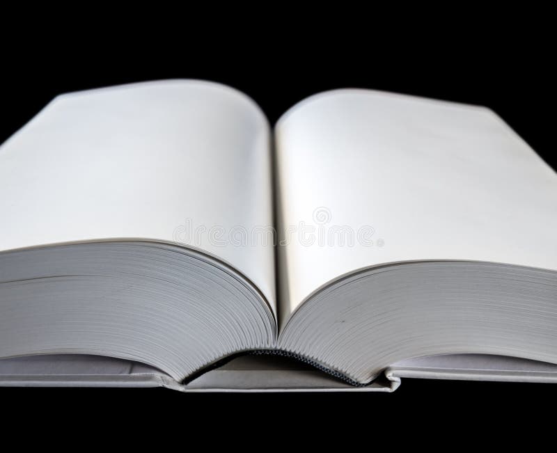 Open Blank Dictionary, Book on Black Background Stock Photo Image of