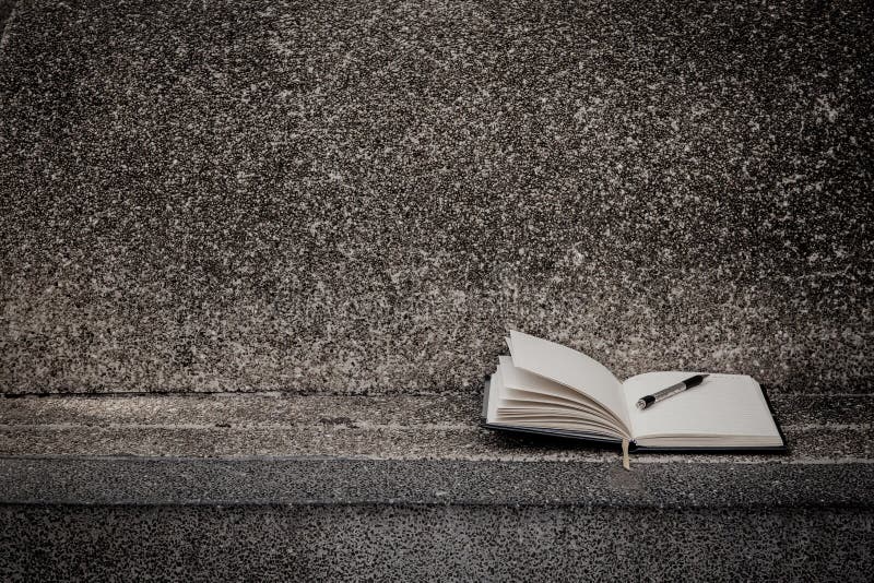 Open a blank white notebook, pen royalty free stock photos Open a blank white notebook, pen royalty free stock photos