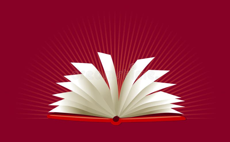 Vektor otvorená kniha na červenú.